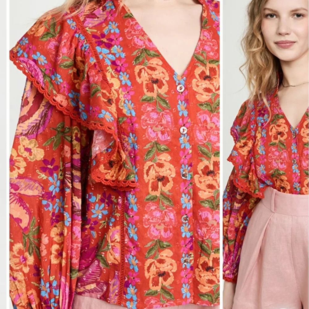NWT FARM RioRed Spring Bananas Blouse - Picture 2 of 11